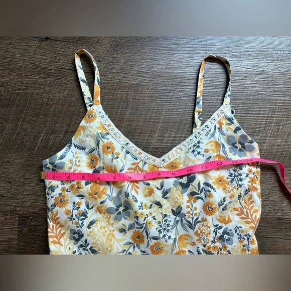 JOIE Floral cotton tiered Maxi Dress yellow & gray boho coastal cowgirl Sz 6 EUC - Picture 8 of 16